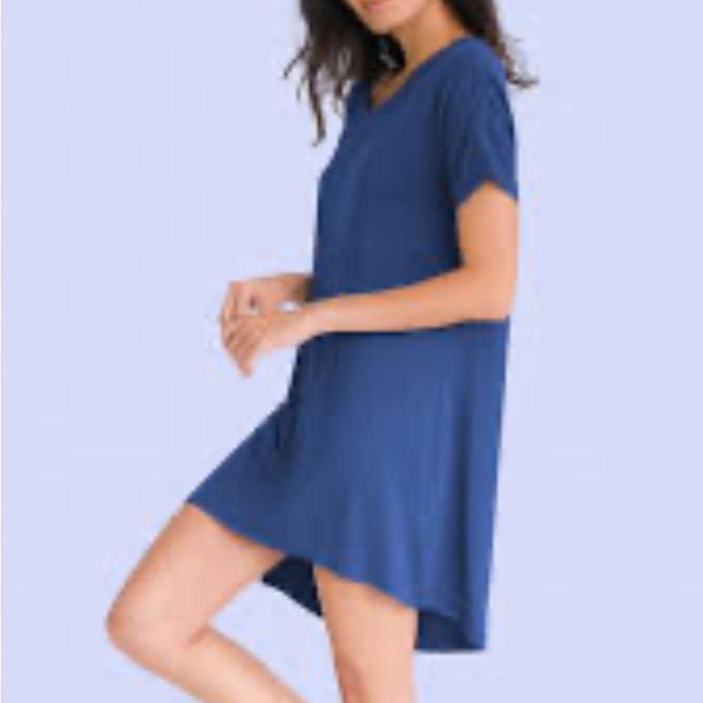 Recliner Modal Navy Blue Short Sleeve Night Tee Sleep Dress 3X or 4X NWT
